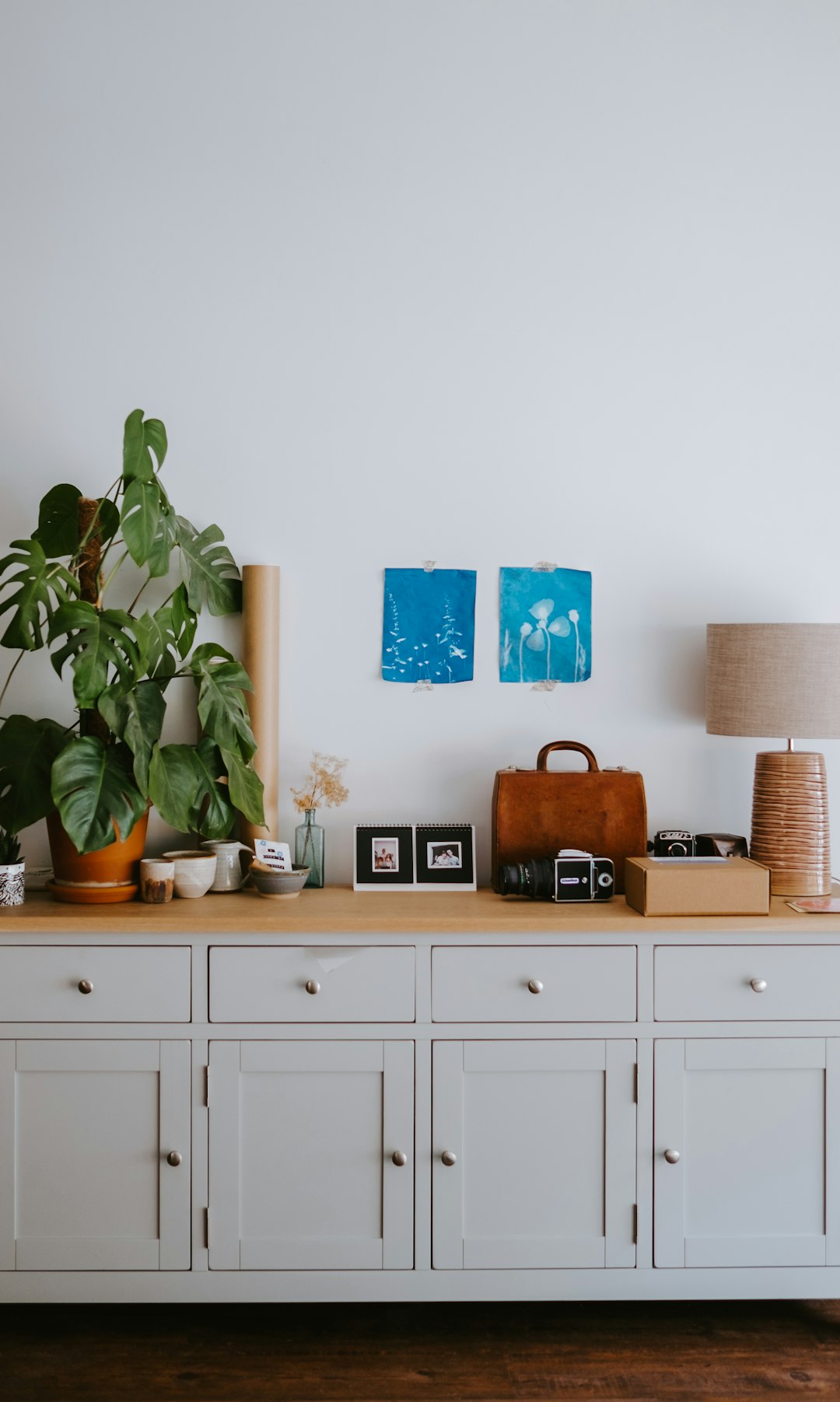Rattan-Front Sideboard