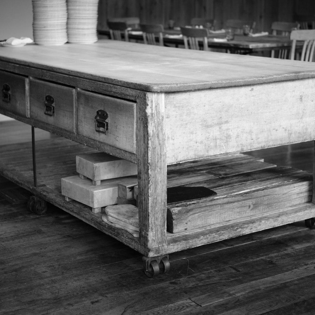 Reeded Oak Console Table — angle 3