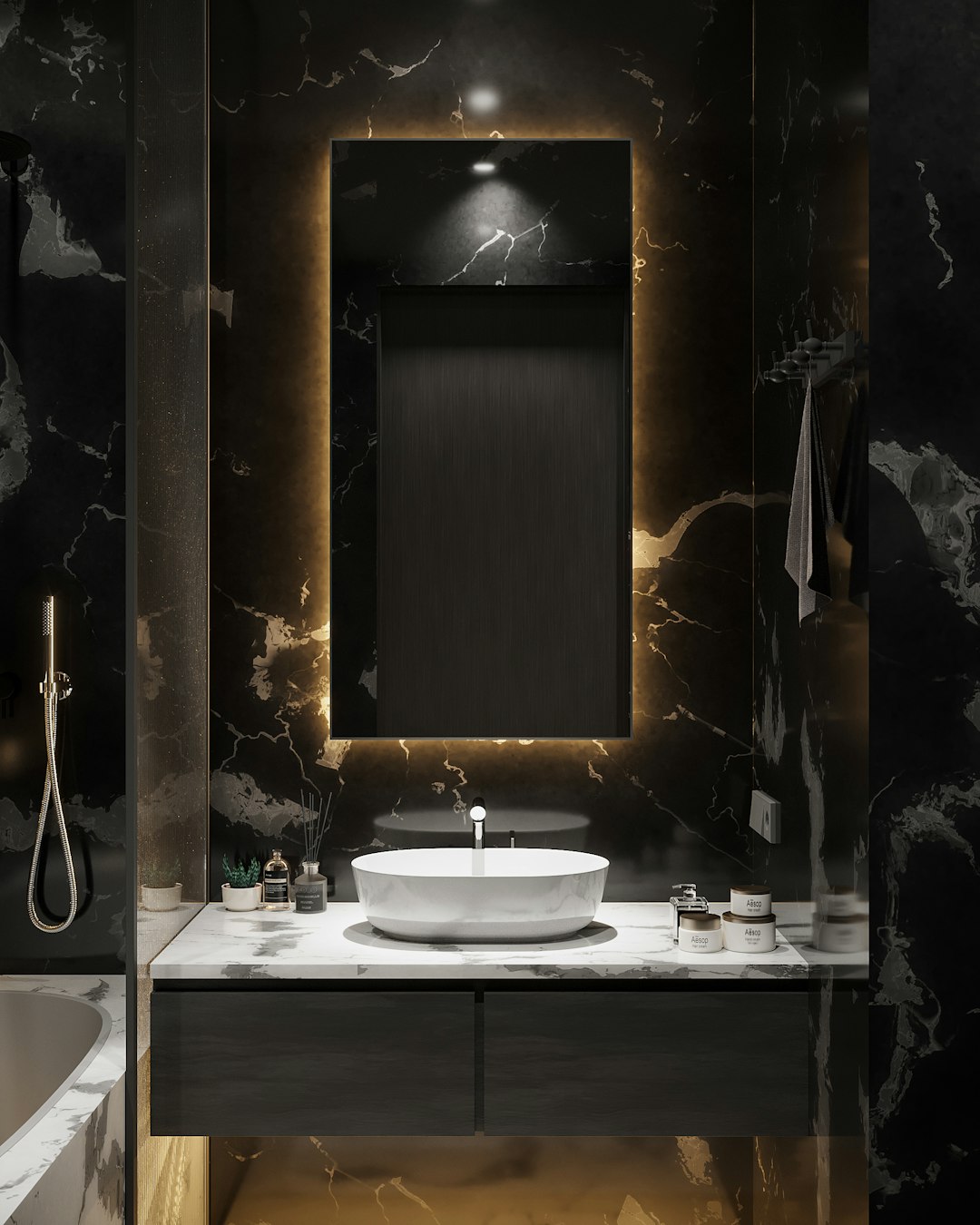 Round Vanity Mirror — detail